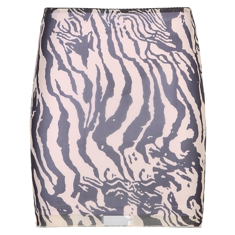 Trendy Tree Ring Printed High Waist Skirt