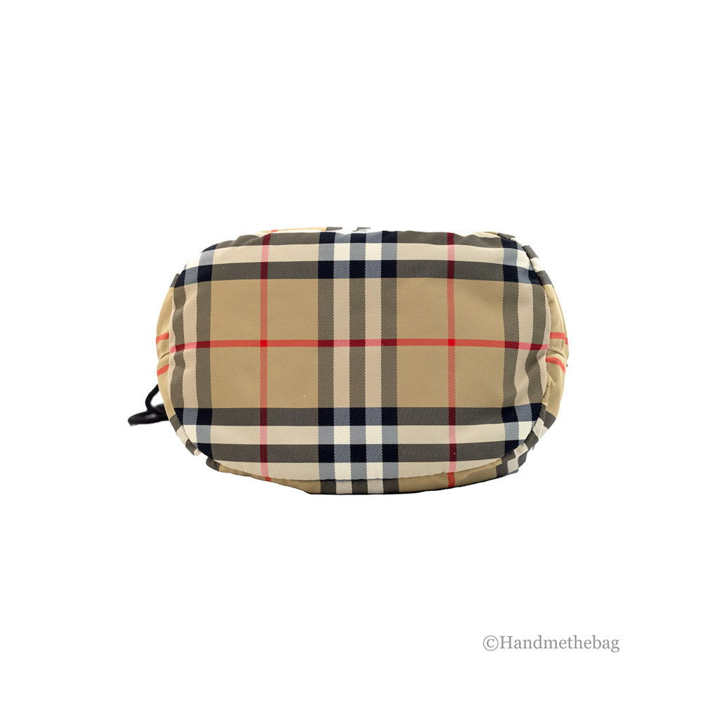Burberry Phoebe Nylon Drawstring Bucket Bag